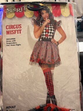 Spirit Circus Misfit Costume - Red, Black, White